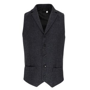 Premier Mens Herringbone Waistcoat / Dark Gray